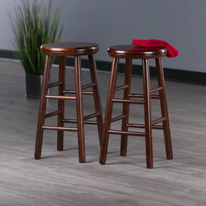 Winsome Wood Shelby Stylish 2-piece Walnut Swivel Seat Counter Stool Set For Modern & Rustic Home Décor Solutions Walnut Solid Wood 94728-winsome-wood