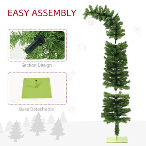 English Elm Homcom Slim Pencil Artificial Tree 6ft Whimsical Curled Top 400 Bendable Branch Tips W2225P229565