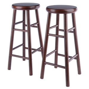 Winsome Wood Shelby 2-piece Walnut Swivel Seat Bar Stool Set – Stylish, Space-saving Design Perfect For Any Home Decor Walnut Solid Wood 94732-winsome-wood