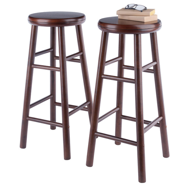 Winsome Wood Shelby 2-piece Walnut Swivel Seat Bar Stool Set – Stylish, Space-saving Design Perfect For Any Home Decor Walnut Solid Wood 94732-winsome-wood