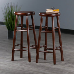 Winsome Wood Shelby 2-piece Walnut Swivel Seat Bar Stool Set – Stylish, Space-saving Design Perfect For Any Home Decor Walnut Solid Wood 94732-winsome-wood