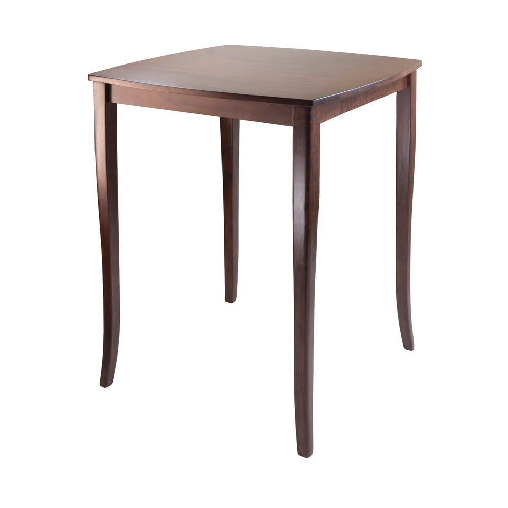 Winsome Wood Inglewood High Table In Walnut - Stylish, Space-saving Design With Cabriole Legs For Dining Or Work Walnut Solid Wood 94733-winsome-wood