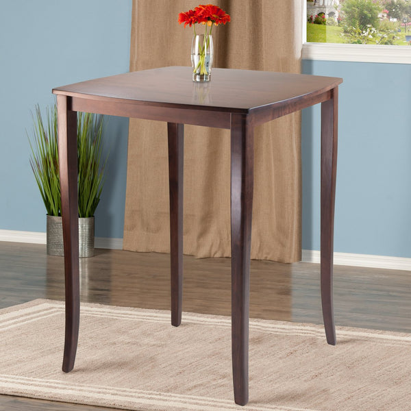 Winsome Wood Inglewood High Table In Walnut - Stylish, Space-saving Design With Cabriole Legs For Dining Or Work Walnut Solid Wood 94733-winsome-wood