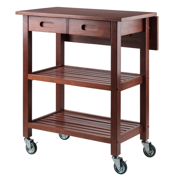 Winsome Wood Jonathan Drop Leaf Kitchen Cart - Versatile Walnut Finish With Mobile Design & Ample Storage Space Walnut Solid ,Composite Wood 94734-winsome-wood