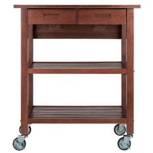 Winsome Wood Jonathan Drop Leaf Kitchen Cart - Versatile Walnut Finish With Mobile Design & Ample Storage Space Walnut Solid ,Composite Wood 94734-winsome-wood