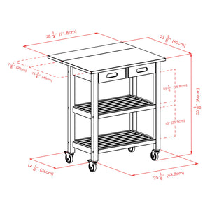 Winsome Wood Jonathan Drop Leaf Kitchen Cart - Versatile Walnut Finish With Mobile Design & Ample Storage Space Walnut Solid ,Composite Wood 94734-winsome-wood