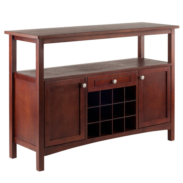 Winsome Wood Colby Buffet Cabinet - Versatile Walnut Sideboard With Wine Storage & Display For Dining Or Living Room Walnut Solid ,Composite Wood 94745-winsome-wood