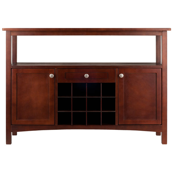 Winsome Wood Colby Buffet Cabinet - Versatile Walnut Sideboard With Wine Storage & Display For Dining Or Living Room Walnut Solid ,Composite Wood 94745-winsome-wood