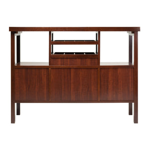 Winsome Wood Diego Buffet Cabinet In Elegant Walnut Finish With Wine Racks, Shelves & Ample Storage Space Walnut Solid ,Composite Wood 94746-winsome-wood
