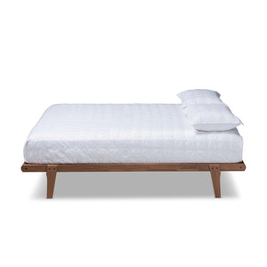 Baxton Studio Baxton Studio Mid-Century Modern Walnut Brown Platform Bed Frame for Elegant Bedroom Décor Kaia King MG0002-Ash Walnut-King