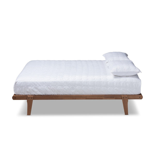 Baxton Studio Baxton Studio Mid-Century Modern Walnut Brown Platform Bed Frame for Elegant Bedroom Décor Kaia King MG0002-Ash Walnut-King