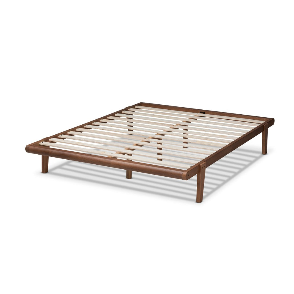 Baxton Studio Baxton Studio Mid-Century Modern Walnut Brown Platform Bed Frame for Elegant Bedroom Décor Kaia King MG0002-Ash Walnut-King