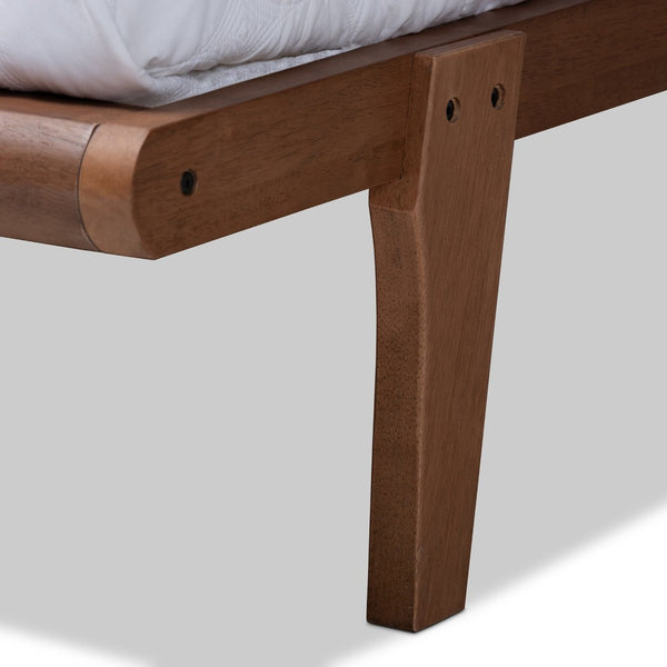 Baxton Studio Baxton Studio Mid-Century Modern Walnut Brown Platform Bed Frame for Elegant Bedroom Décor Kaia King MG0002-Ash Walnut-King