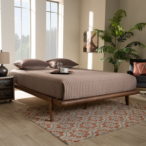 Baxton Studio Baxton Studio Mid-Century Modern Walnut Brown Platform Bed Frame for Elegant Bedroom Décor Kaia King MG0002-Ash Walnut-King