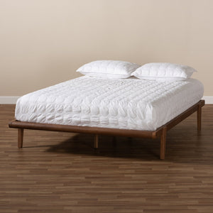 Baxton Studio Baxton Studio Mid-Century Modern Walnut Brown Platform Bed Frame for Elegant Bedroom Décor Kaia King MG0002-Ash Walnut-King