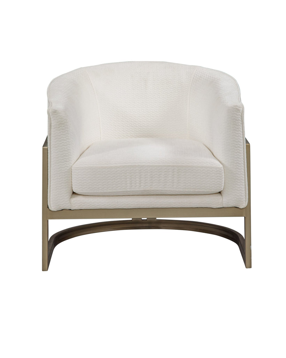 Basset Mirror Neve Accent Chair - Modern Glam Barrel Chair With Gold Base & Soft Ivory Chenille Upholstery Gold Metal,Fabric,Foam 9475-lr-805
