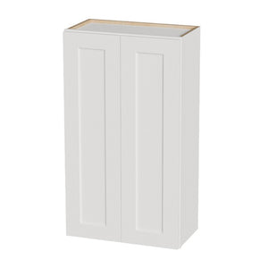 English Elm White Shaker Solid Wood Wall Cabinet Soft Close Double Door Adjustable Kitchen Storage W5662P465992