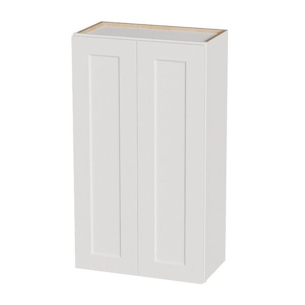 English Elm White Shaker Solid Wood Wall Cabinet Soft Close Double Door Adjustable Kitchen Storage W5662P465992