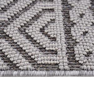 English Elm Loom Modern Grey/White Geometric Indoor/Outdoor Area Rug – Durable, Soft, Easy-Care & Family-Friendly B335P289581