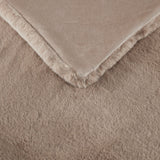 Madison Park Bristol Glam/Luxury Solid Premium Faux Fur Throw MP50-8016 Tan