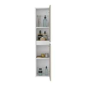 English Elm Nettleton Two Door Wall Cabinet White Finish Vertical Storage for Living Rooms B092P390613