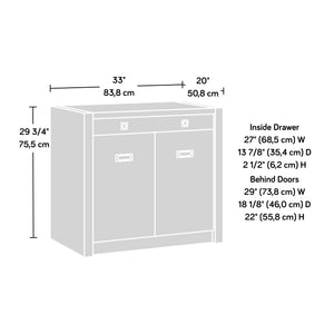 English Elm Library Base - Contemporary Brown Storage Solution With Integrated Power For Home & Office Organization B356P402734