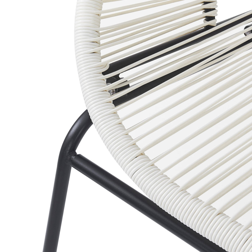English Elm Christopher Knight Home® - CONDESSA Modern Outdoor Wicker Loveseat with Hammock Weave, Durable PE Rattan & Powder Coat Iron Frame Black,Ivory White N775P241727W