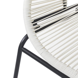 English Elm Christopher Knight Home® - CONDESSA Modern Outdoor Wicker Loveseat with Hammock Weave, Durable PE Rattan & Powder Coat Iron Frame Black,Ivory White N775P241727W