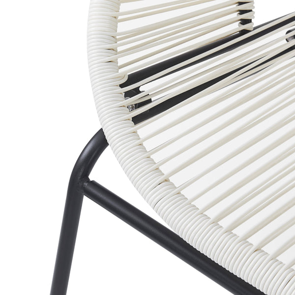 English Elm Christopher Knight Home® - CONDESSA Modern Outdoor Wicker Loveseat with Hammock Weave, Durable PE Rattan & Powder Coat Iron Frame Black,Ivory White N775P241727W