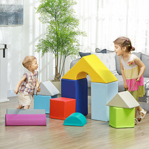 English Elm Soozier 11 Piece Soft Foam Toddler Climbing Play Set with Geometric Blocks Ages 1 to 3 W2225P229406
