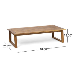 English Elm Christopher Knight Home® - BELGIAN Acacia Wood Loveseat and Coffee Table Set with Slatted Design and Water‑Resistant Cushions Teak 54 L x 31 W x 20.75 H 66742.00BGE