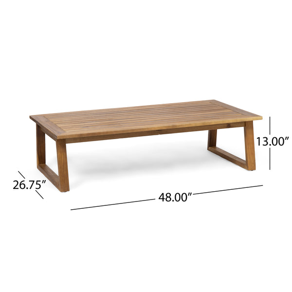 English Elm Christopher Knight Home® - BELGIAN Acacia Wood Loveseat and Coffee Table Set with Slatted Design and Water‑Resistant Cushions Teak 54 L x 31 W x 20.75 H 66742.00BGE