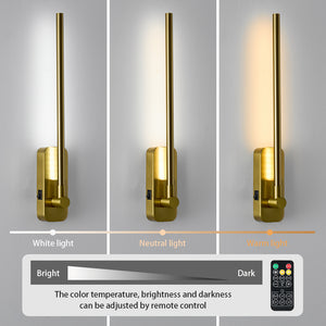 English Elm Battery Picture Light 16" Wireless LED Rechargeable Art Light with Remote Dimmer Sleek Metal Finish Gold W2312P374961