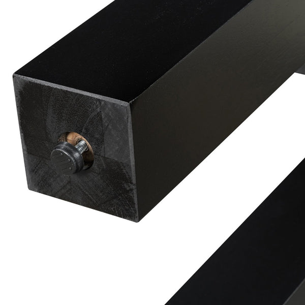 English Elm Trexm Ash Veneer Entryway Console Table Built in Power Outlet Drawer Rubberwood Black N715P361518B