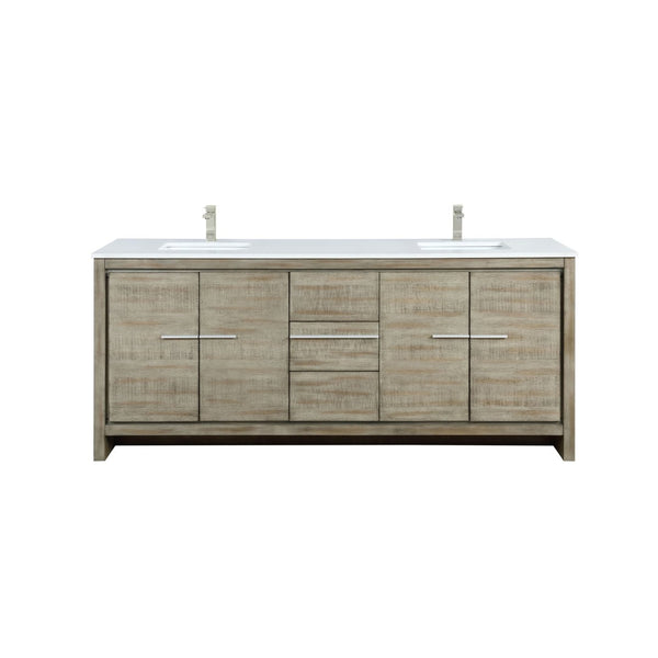 English Elm Rustic Acacia Double Bath Vanity With Quartz Top & Brushed Nickel Faucet - Modern Farmhouse Style B2731P259230-GIGA