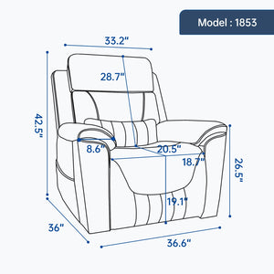 English Elm Dual Motor Power Lift Recliner with Massage Heat and 350 Lb Leatherair Support W3224S00023