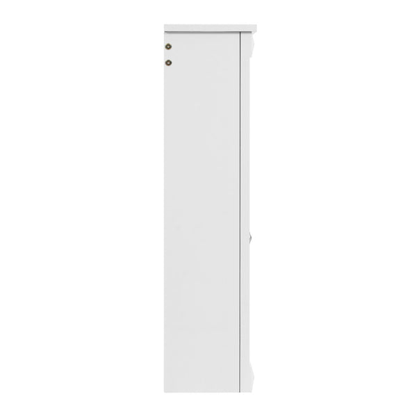 English Elm 55 Inch Wall Mount Medicine Cabinet Dual Mirrored Doors Soft Close Bathroom Vanity Storage White N710P401342K