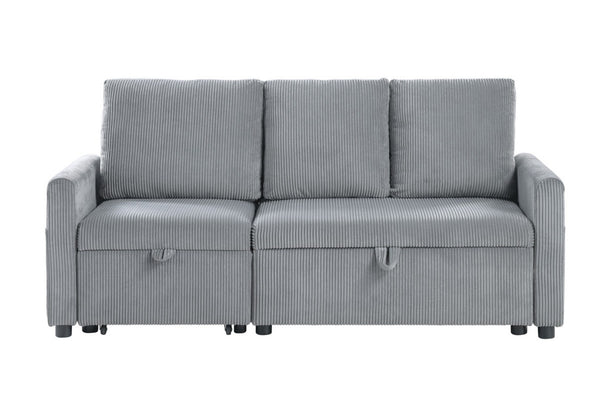 English Elm Ottavio Corduroy Sofa with Pull Out Chaise Underseat Storage and Side Pockets B2749S00257