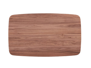 English Elm Casson Walnut Finish Dining Table with Bent Wood Legs, Durable Rubberwood, Fixed Top, Modern Warmth B2726S00071