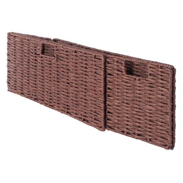 Winsome Wood Tessa 3-piece Foldable Woven Rope Basket Set - Stylish Walnut Storage For Toys, Towels & More! Walnut Paper 94803-winsome-wood