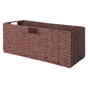 Winsome Wood Tessa 3-piece Foldable Woven Rope Basket Set - Stylish Walnut Storage For Toys, Towels & More! Walnut Paper 94803-winsome-wood