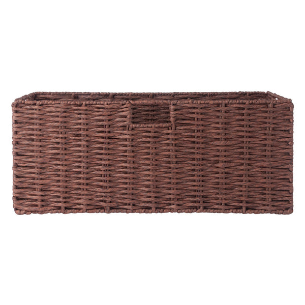Winsome Wood Tessa 3-piece Foldable Woven Rope Basket Set - Stylish Walnut Storage For Toys, Towels & More! Walnut Paper 94803-winsome-wood