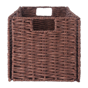 Winsome Wood Tessa 3-piece Foldable Woven Rope Basket Set - Stylish Walnut Storage For Toys, Towels & More! Walnut Paper 94803-winsome-wood