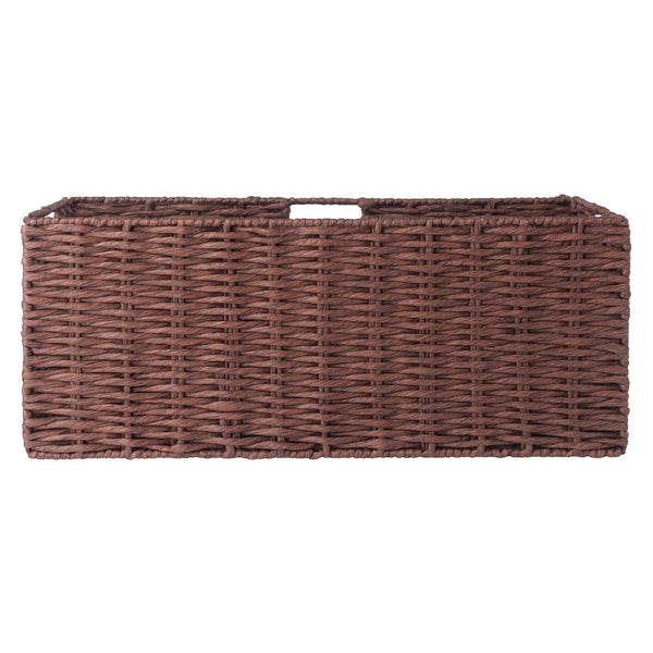Winsome Wood Tessa 3-piece Foldable Woven Rope Basket Set - Stylish Walnut Storage For Toys, Towels & More! Walnut Paper 94803-winsome-wood
