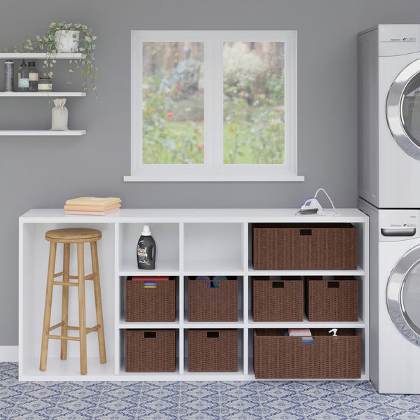 Winsome Wood Tessa 3-piece Foldable Woven Rope Basket Set - Stylish Walnut Storage For Toys, Towels & More! Walnut Paper 94803-winsome-wood