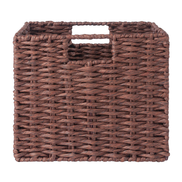 Winsome Wood Tessa 3-piece Foldable Woven Rope Basket Set In Walnut - Stylish Storage Solution For Home Organization Walnut Paper 94810-winsome-wood