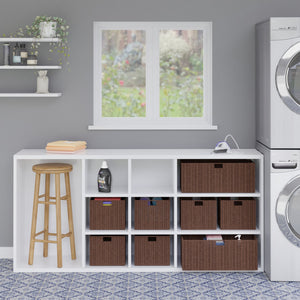 Winsome Wood Tessa 3-piece Foldable Woven Rope Basket Set In Walnut - Stylish Storage Solution For Home Organization Walnut Paper 94810-winsome-wood