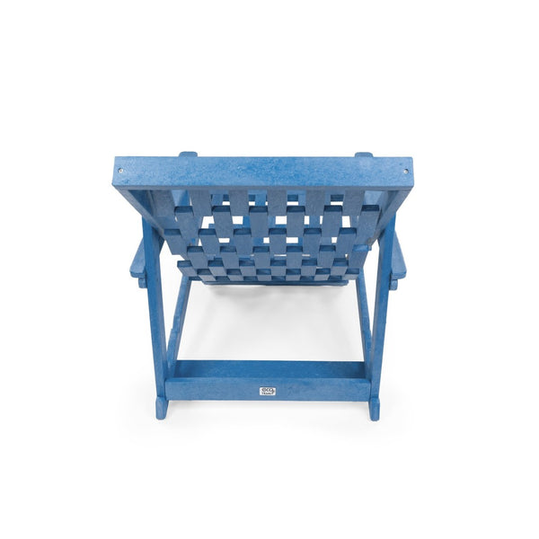 English Elm Pinecrest Outdoor Folding Lounge Chair Recycled Hdpe Reclining Patio Seat with Cushion Blue B2745P409691