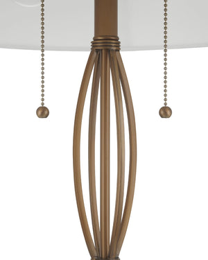 Currey & Company Mizner Table Lamp - Elegant Antique Brass Design With Fluted Profile & Crystal Base For Modern Decor Gold Metal ,Optic Crystal 6000-1018-currey-company