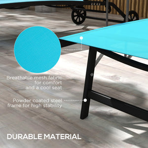 English Elm Outsunny 2-Piece Outdoor Chaise Lounge Set With Wheels, 5 Adjustable Positions For Ultimate Comfort P2 W2225P174079-GIGA